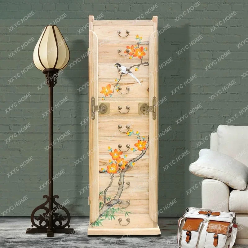 Classical Painted Solid Wood 34567 Bucket Cabinet File Jewelry Locker Drawer Side Cabinet Furniture