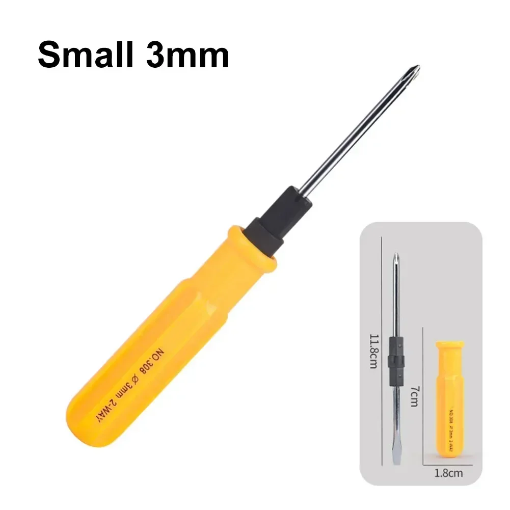 1/3pcs Slotted Cross Screwdrivers 2/3/4 Inch Double Batch Head Portable Screws Driver For Repair Remover Assembly Hand Tools