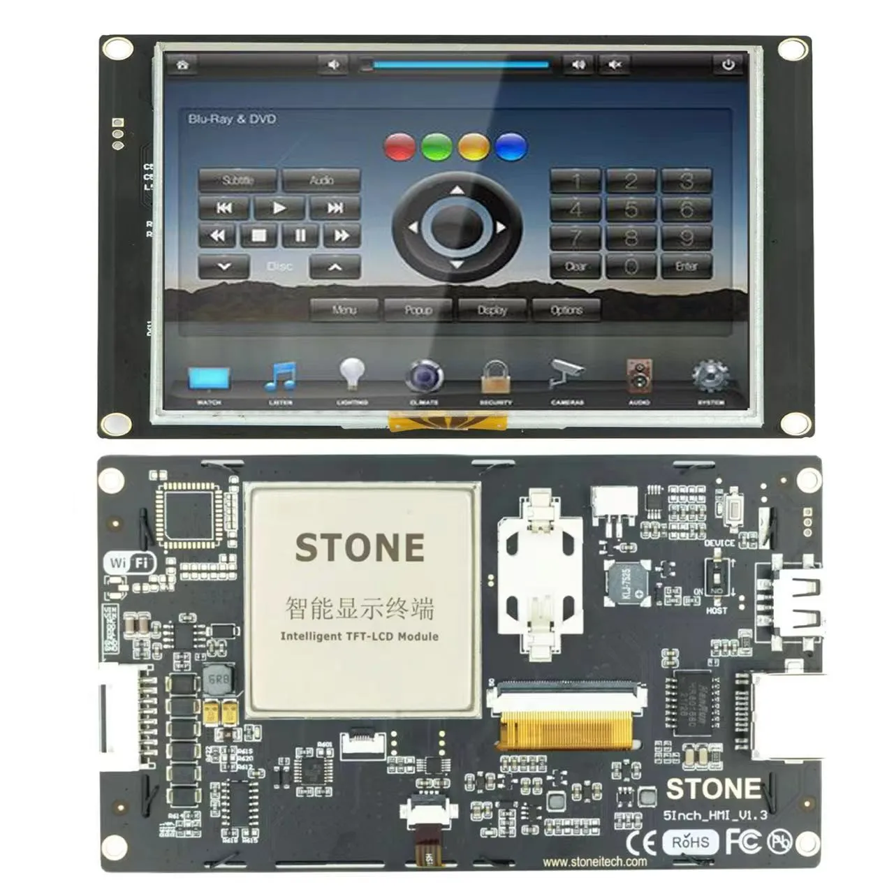 

Модуль Резистивного Сенсорного дисплея HMI STONE, 5 дюймов, Промышленная серия, бесплатный симулятор отладки, поддержка оператора назначения