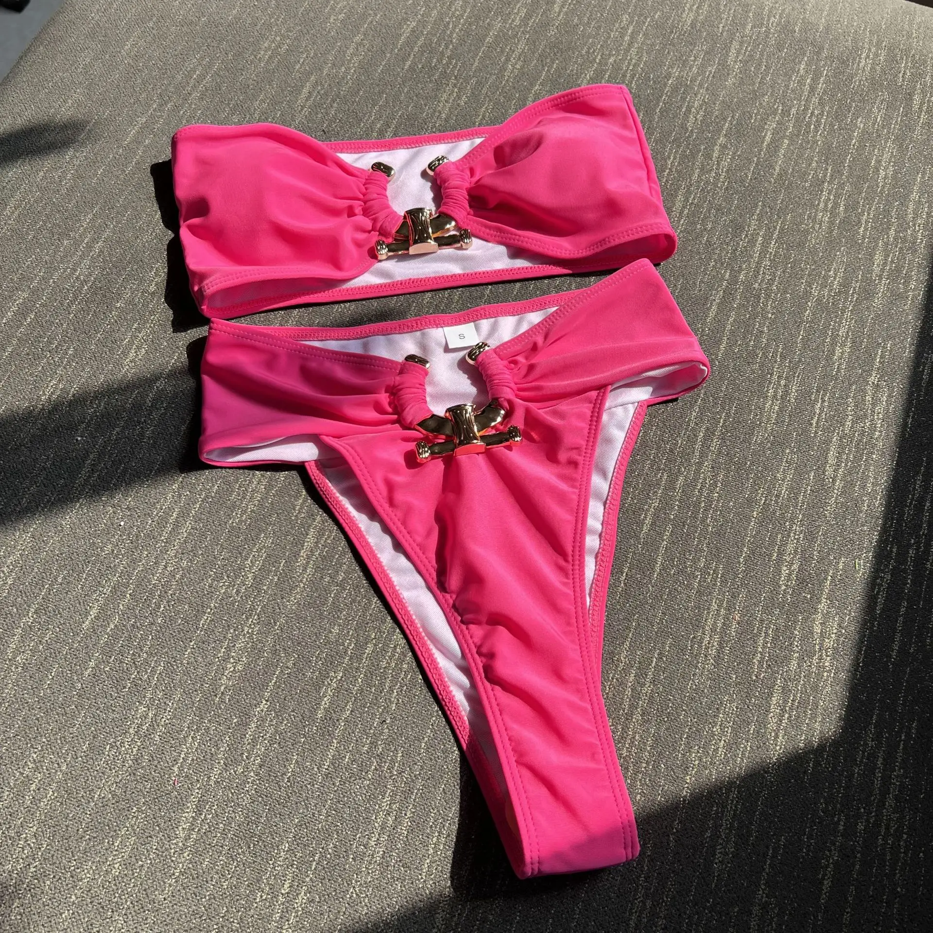 2025 Ropa de playa Traje de baño de 2 piezas Traje de baño de una pieza Estampado Halter Push Up Monokini Traje de baño Traje de baño Ropa de playa Mujer