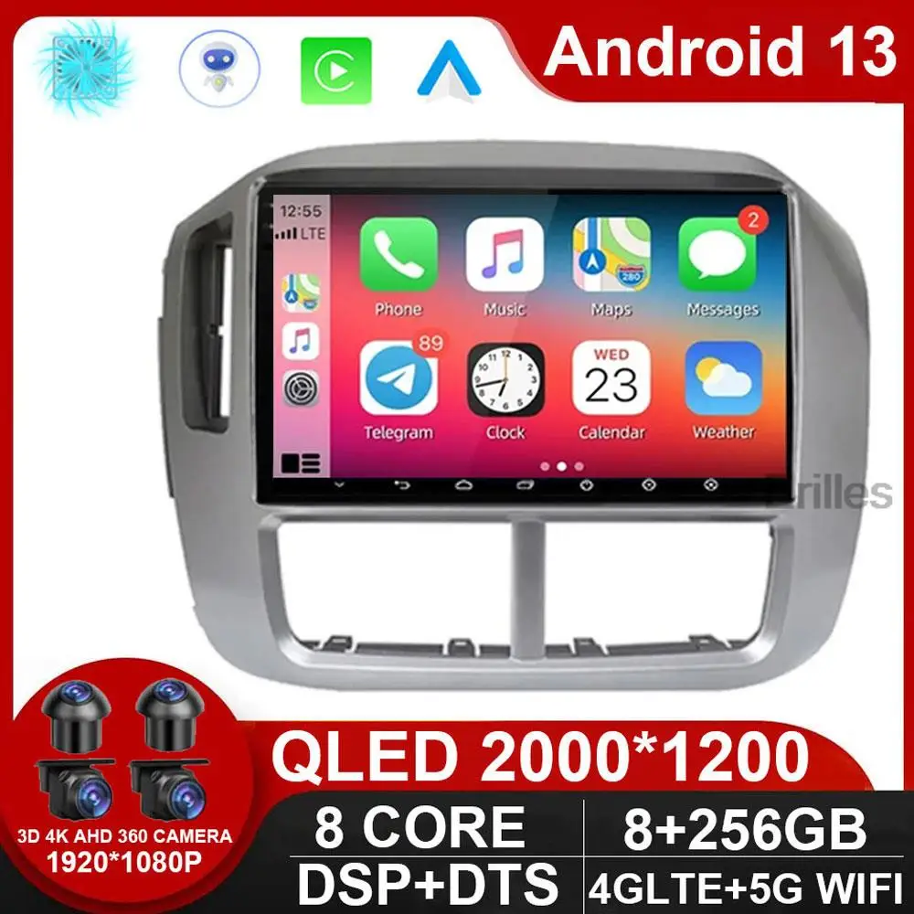 

For Honda Pilot 2006 - 2008 9inch Carplay Android Auto Radio Capacitive DSP Touch Screen GPS Navigation Bluetooth Stereo NO DVD