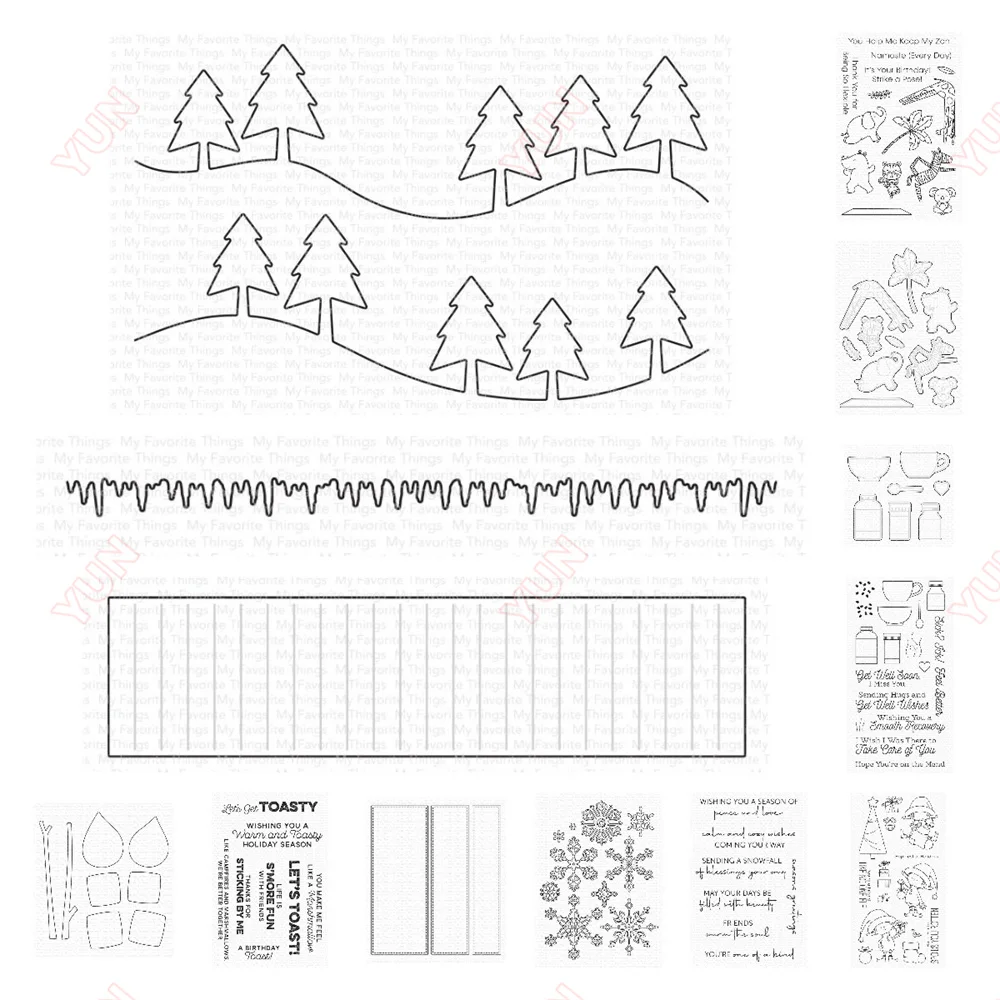 

2023 New Santas Snowflakes Rosette Winter Stencil Strips Metal Cutting Dies Stamps Stencil Scrapbook Crafts Decoration Handmade