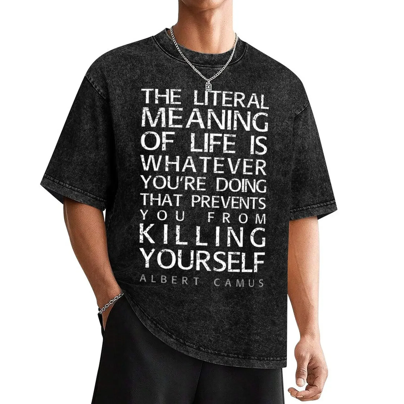 

Albert Camus and the meaning of life T-Shirt blanks custom t shirt plain men clothing
