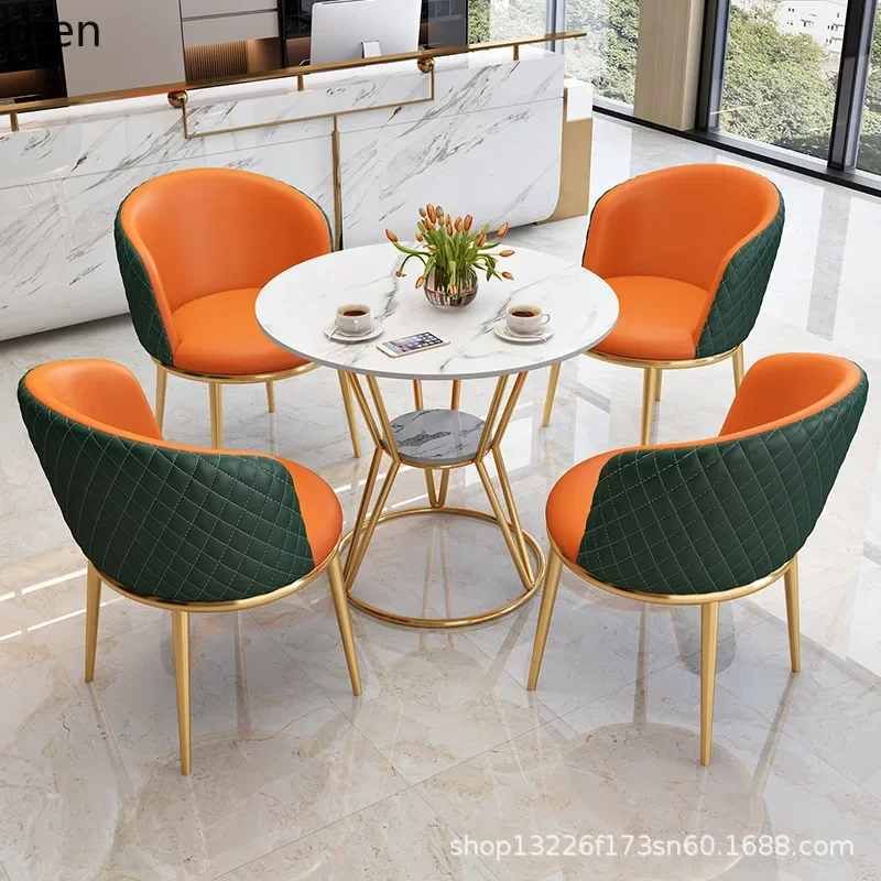 Negotiation Table and Chair Set for Beauty Salon, Milk Tea Shop, Office Rest Area, Reception Table and Chairs
