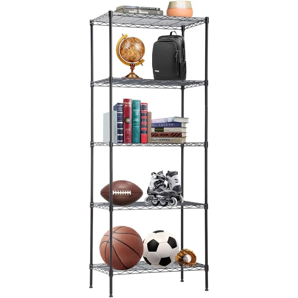 

Wire Shelving Unit Metal Shelf Organizer Heavy Duty Wire Rack Storage Unit Rack Utility for Bathroom Office Kitchen (Black, 14"