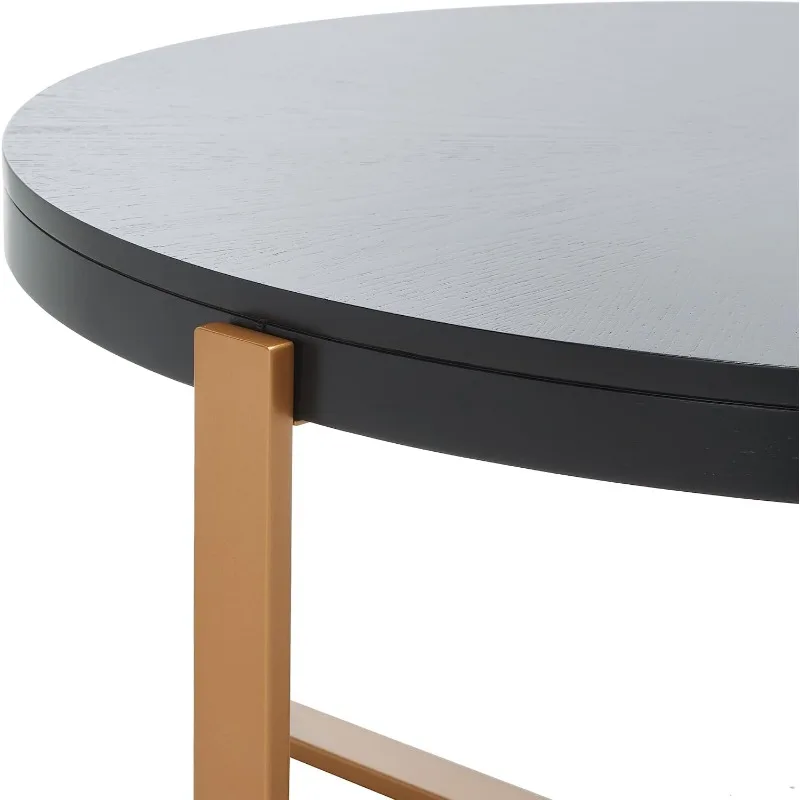 Home Collection Navya White Washed/Gold Round Coffee Table COF6207A