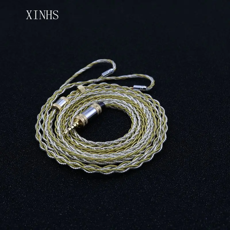 XINHS HS003 8-Strand Gold Plated+22 K Gold Foil High Purity Silver Palladium Earphone Upgrade Cable