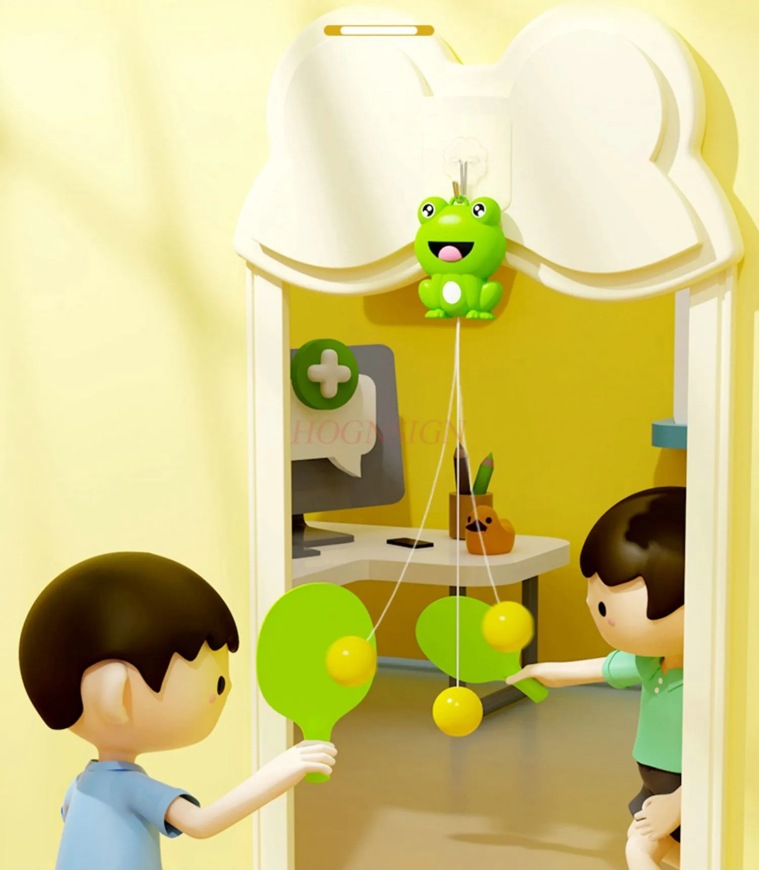 Treinador de tênis de mesa suspenso para crianças, bebês e crianças pequenas, porta interna, praticante de tênis de mesa suspensa