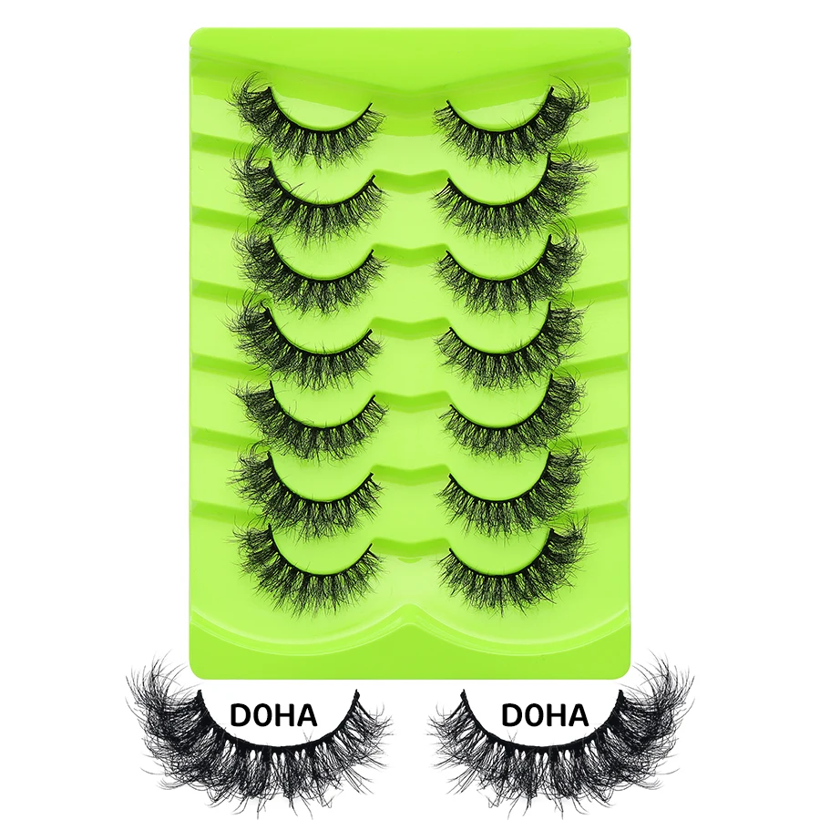 DINGSEN 7 Paar falsche Wimpern, Katzenaugen-Wimpern, Manga-Wimpern, künstliche Nerz-Wimpern, natürliche, lange, geflügelte End-Augen-längige Wimpern – Detail 24