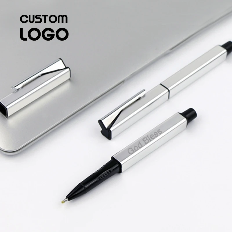 

3pcs Business Metal Signature Pen Square Advertising Pens Personalized Gift Custom Logo Student Stationery Office Supplies