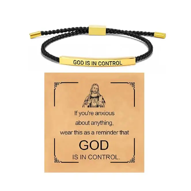 

New Inspire Bracelet GOD IS IN CONTROL - Elegant Design with Unique Patterns and Letters Love Friendship Bracelets Gift