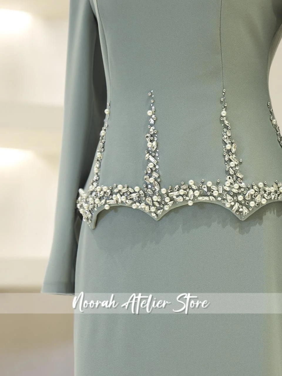 فساتين سهرة إسلامية فاخرة جديدة بأكمام طويلة باللون الأزرق 2025 دبي H N فستان رسمي طويل فستان رسمي Vestridos مخصص