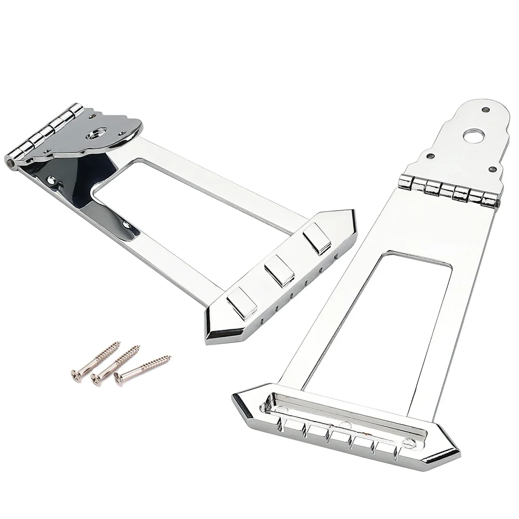 1Pcs Guitar Accessories Nickel plated  6 String  Jazz Guitar Tailpiece Bridge  Semi-hollow