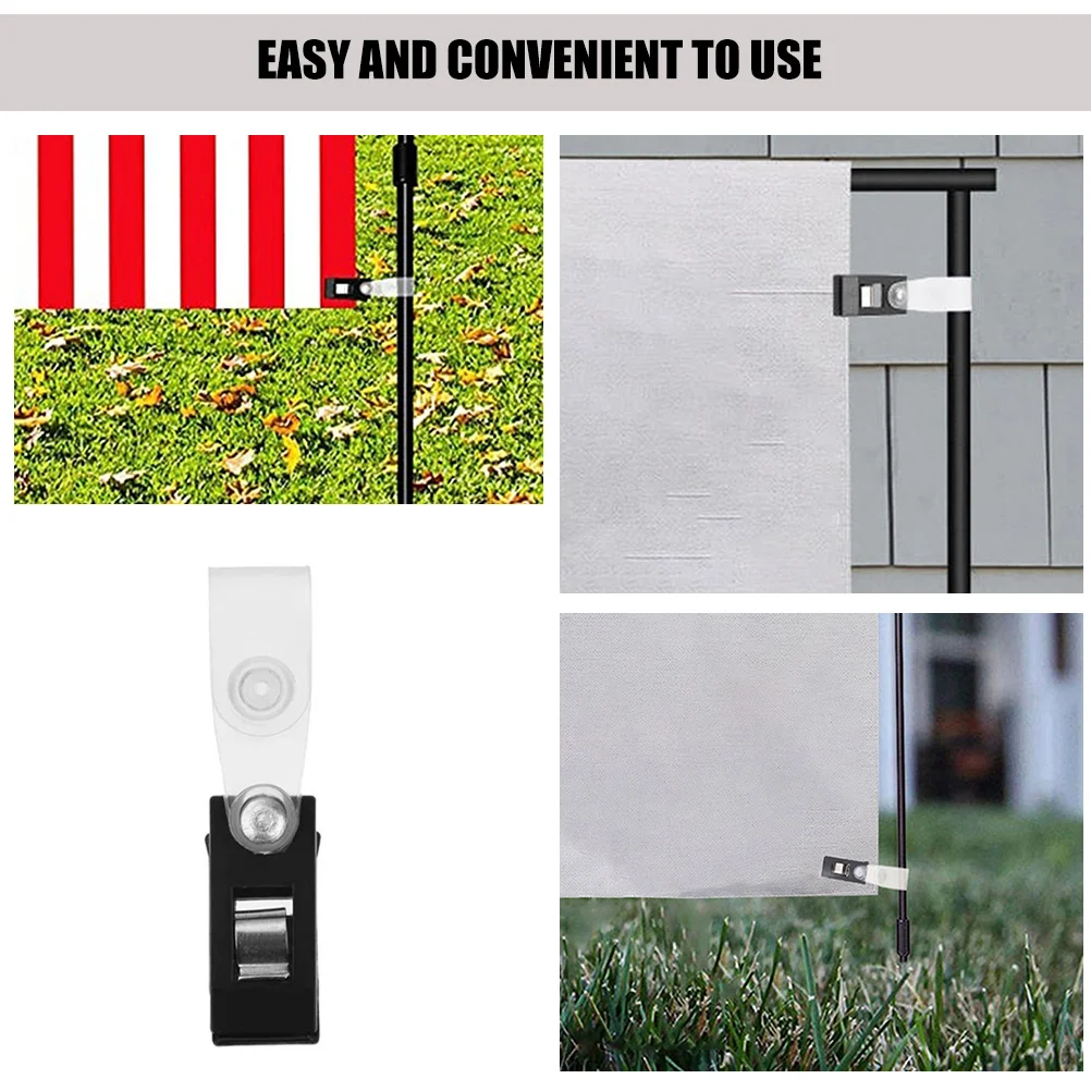 

30Pcs Garden Flag Stoppers Durable Plastic Anti- for Banner Fixing Easy Installation Garden Flag Clips