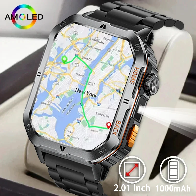 

2025 Sports SmartWatch Heart Rate Monitoring Bluetooth Talk LED Flashlight Multi-function Outdoor Sports Men Women holiday gifts