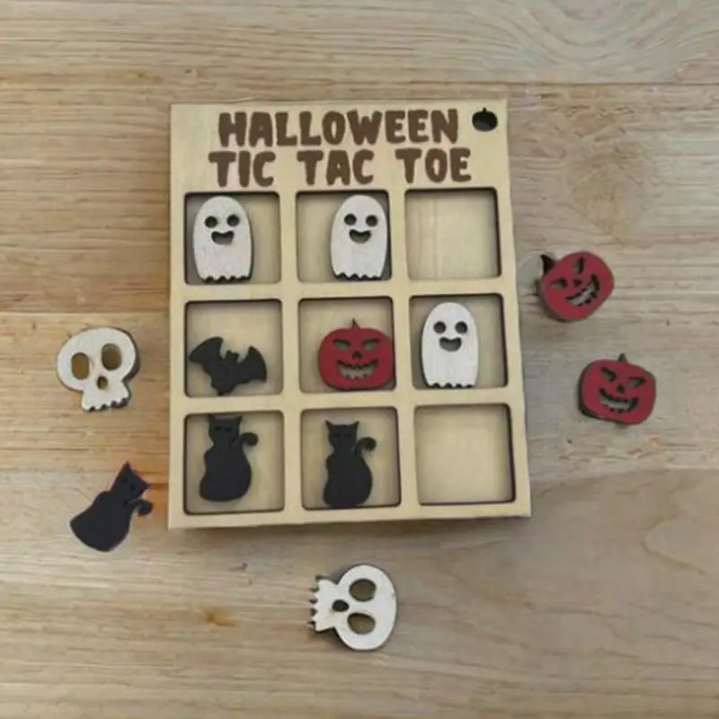 Jeu explorez ecs en bois pour enfants, jeu de société familial 3D, jeu de puzzle d'Halloween, citrouilles, chauves-souris, fantômes, chats