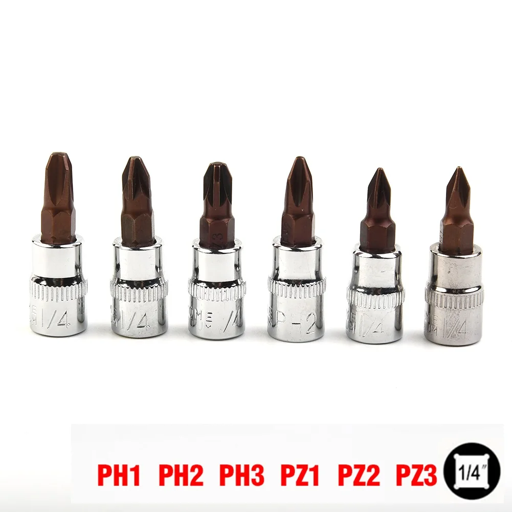 Bit Screwdriver Bit 38mm Drive PH1 PH Pozi Bit 6pcs PH2 PZ3 6.35mm / 1/4 \\\