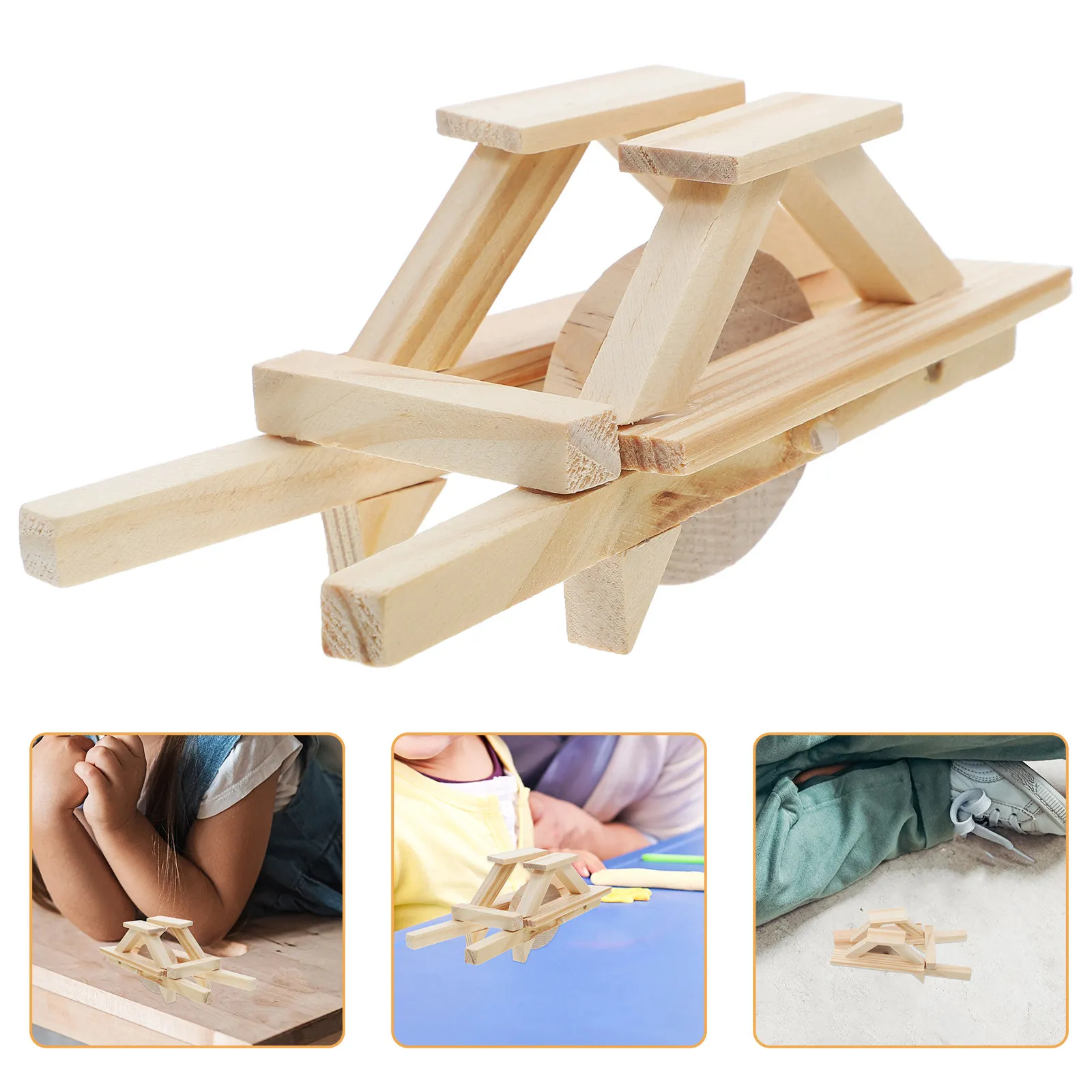 Wooden Wheelbarrow Miniature Tool for Kids Science Experiments DIY Craft Projects Dollhouse Farm Decor Diorama