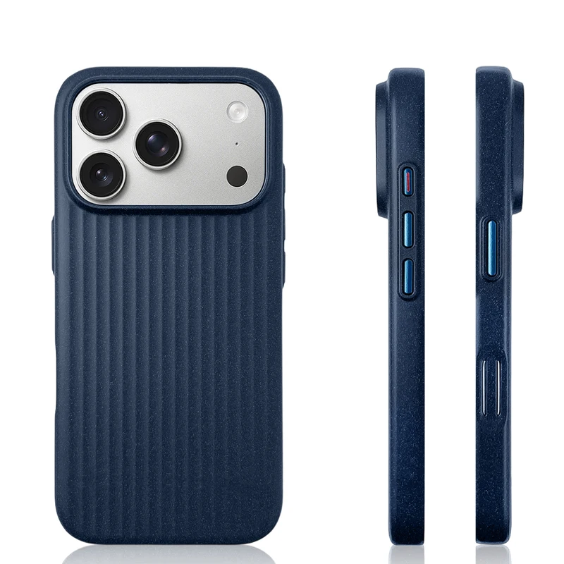 

Matte Sand Grittiness Corrugated Magnetic Hard Case For iPhone 17Pro 16 17 Pro Max For Magsafe Wireless Charge Shockproof Cover