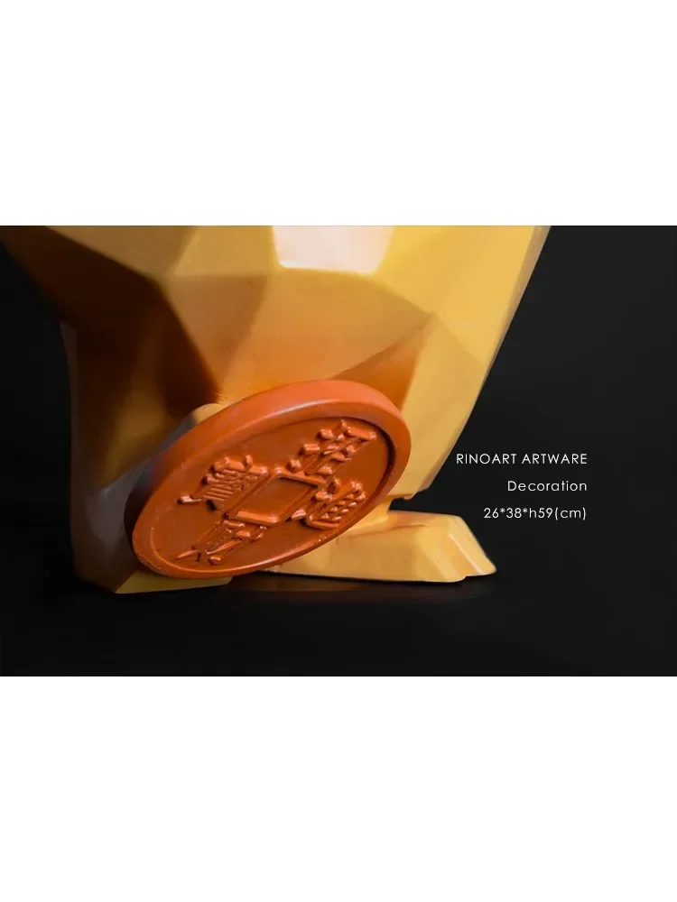 

Lucky Chicken Yellow Sculpture Entrance Lucky Ornament Art