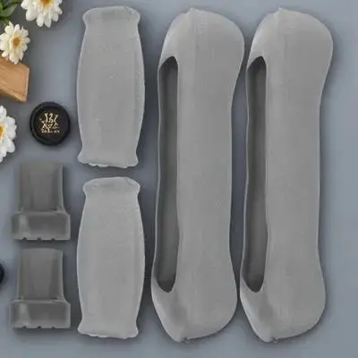 6Pcs Premium Non Slip Crutch Tips Plastic Rubber for Underarm Forearm Crutches Hiking Rugged Terrain Elderly Walking Stability