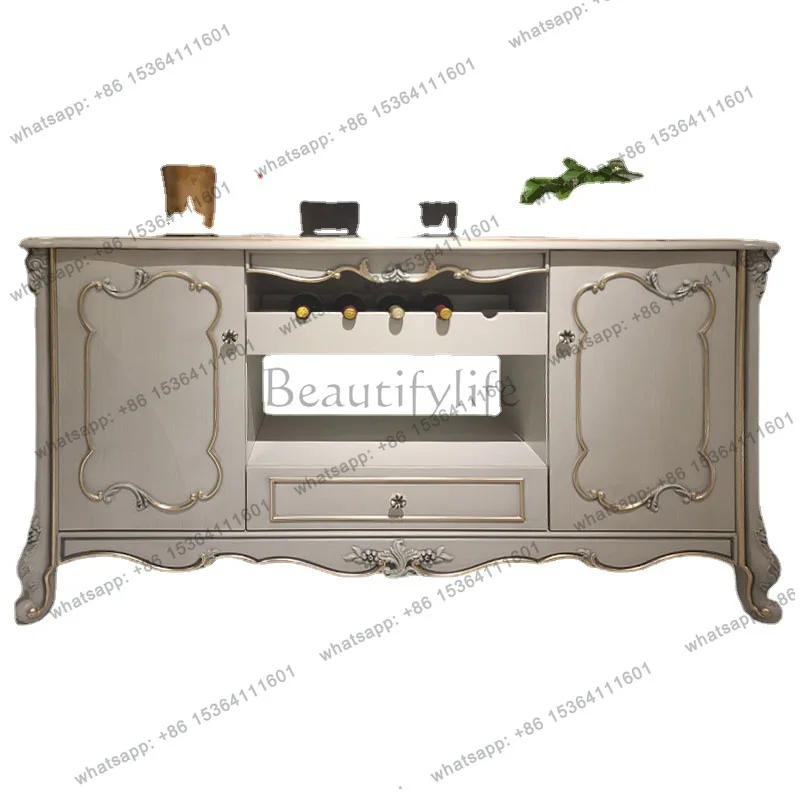 

European entrance birch classical foyer dining side cabinet partition decorative table villa wine cabinet