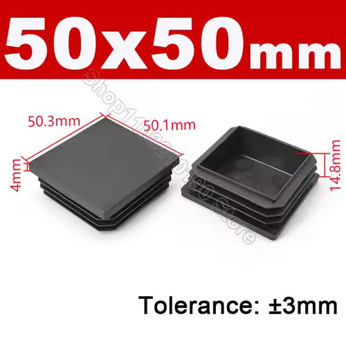 Black Square Pipe Tube Cap Plastic Tubing End Cover Glide Insert Blanking End Plugs Bung 10/13/15/16/18/19/20//22/23/25/28-200mm - Image 20