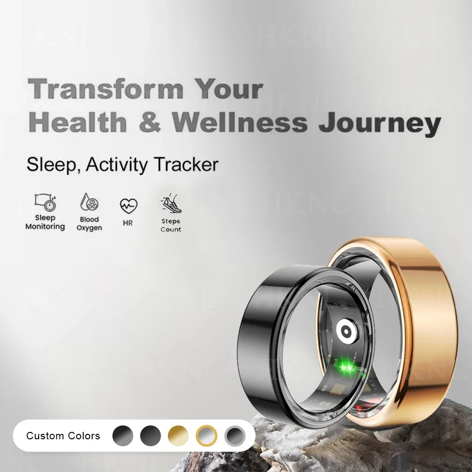 

For HUAWEI XIAOMI Men Smart Ring Military Grade Titanium Steel Shell Health Monitoring IP68 & 3ATM Waterproof Multi-sport Modes