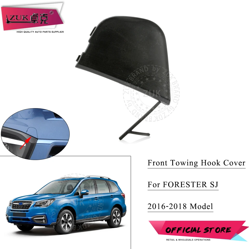Zuk Auto Voorbumper Trekhaak Cover Vervoeren Eye Cap Deksel Voor Subaru Forester Sj Basic 2016 2017 2018 Niet voor Sport Model