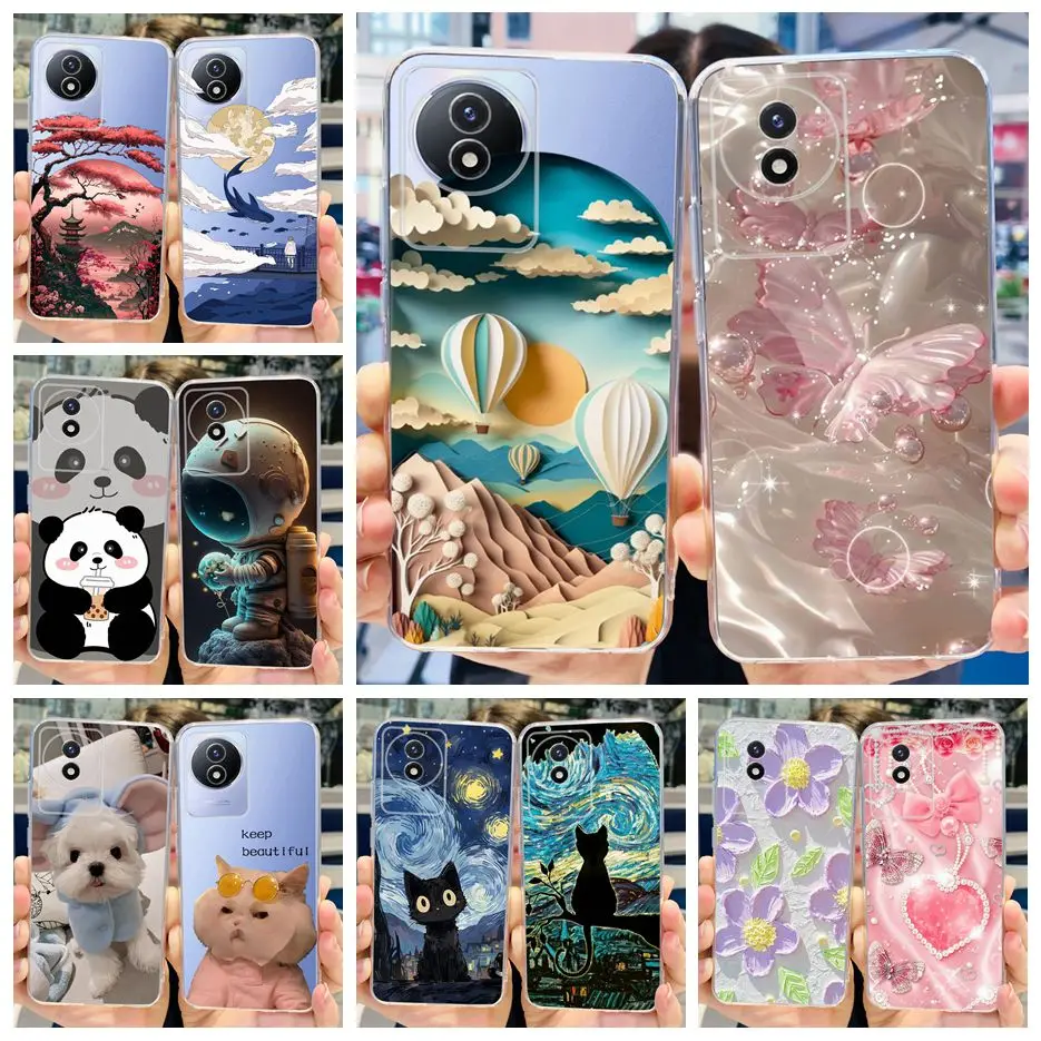 Funda de silicona blanda para Vivo Y02, carcasa pintada de lujo, Y02A, Y02t, Y02t Y 02 A VivoY02, VivoY02t