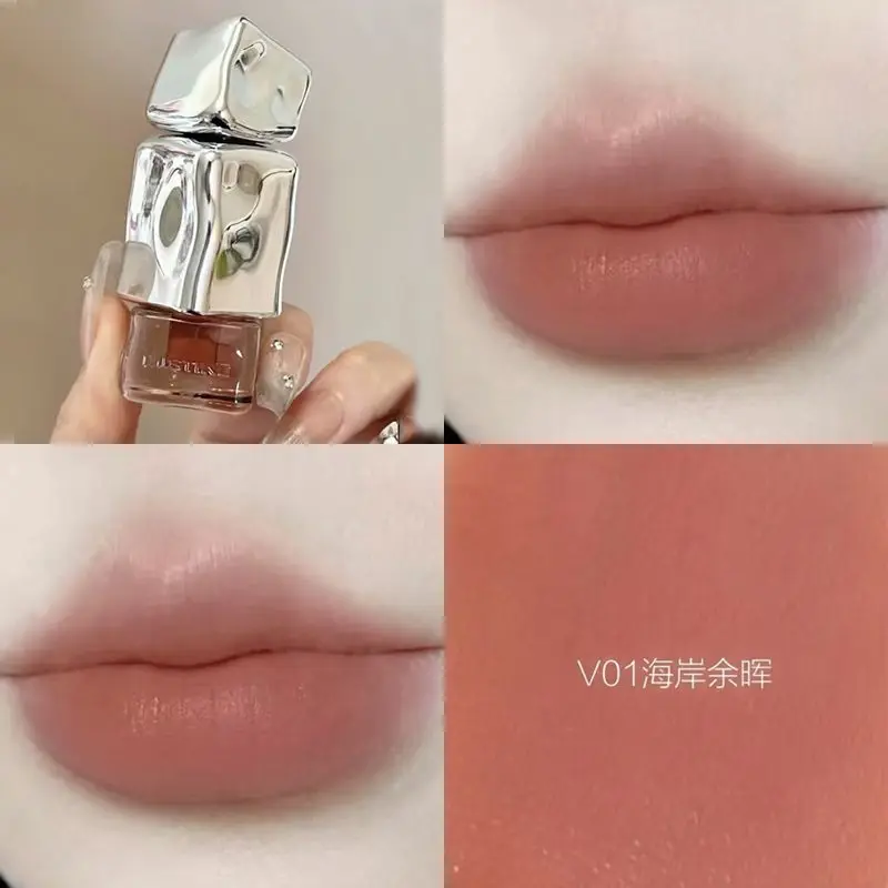 Mistine Mirror Lip Glaze Lasting Non-stick Cup Matte Liquid Lipstick Milky Curry Color Lip Makeup Cute Cosmetics Maquillage