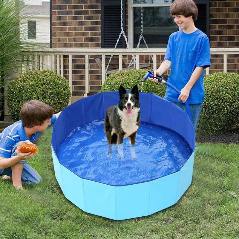 Portable Kiddie Pool Doggie Wading Pool For Large Puppy Interactive Cat Toys For Indoor Cats Self Play Anti Slip Bathing Tub