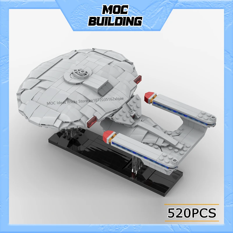 MOC Building Blocks Space Series Model Mini Scale Starship DIY Assemble Bricks Creative Spaceship Toys Collection Display Gifts