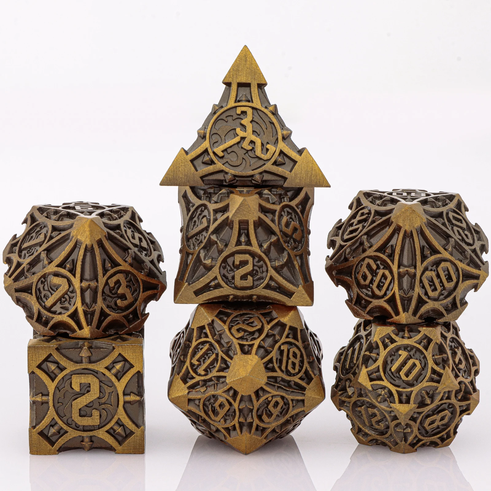 Metalen dobbelstenen set D&D 7-delige DND metalen dobbelstenen tandwiel dobbelstenen voor kerkers en draken rollenspel cool DND geschenken voor spelers DM bordspel
