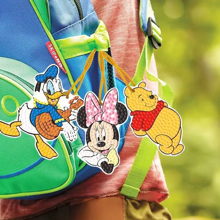 

Mickey Minnie Donald Duck Winnie the Pooh Diamond Painting DIY Decorative Charm 10Pcs Hot Selling Kids Gift Bag Pendant