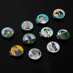 Creative Fashion Personalized Golf Metal Hat Clip Brooches Magnetic Funny Golf Marker Men Women Backpack Jewelry Accessories