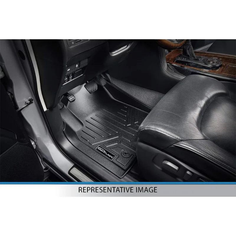 US MAXLINER Floor Mats 3 Row Liner Set Black for 2008-2011 Toyota Sequoia with Bench Seats