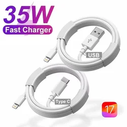 For PD 35W Fast Quick Charger USB Type C For iPhone 15 14 13 12 11 Pro Max Mini Plus XR XS Charging Data Cable Accessories