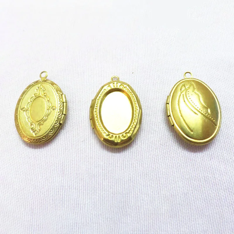 

Wholesale 20pc/lot DIY Medium Size Copper Charms Oval Locket Floating Pendant Jewelry Making Family Memories Can Add Stone