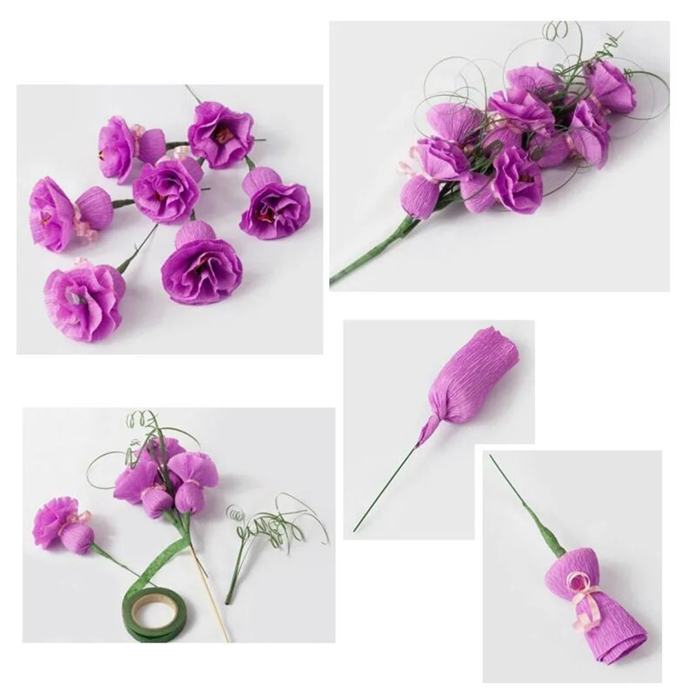 

5 Rolls Green Self Adhesive Tape Multi Use Artificial Bouquet Stem Tape DIY Craft Packaging Material DIY Craft Making Material