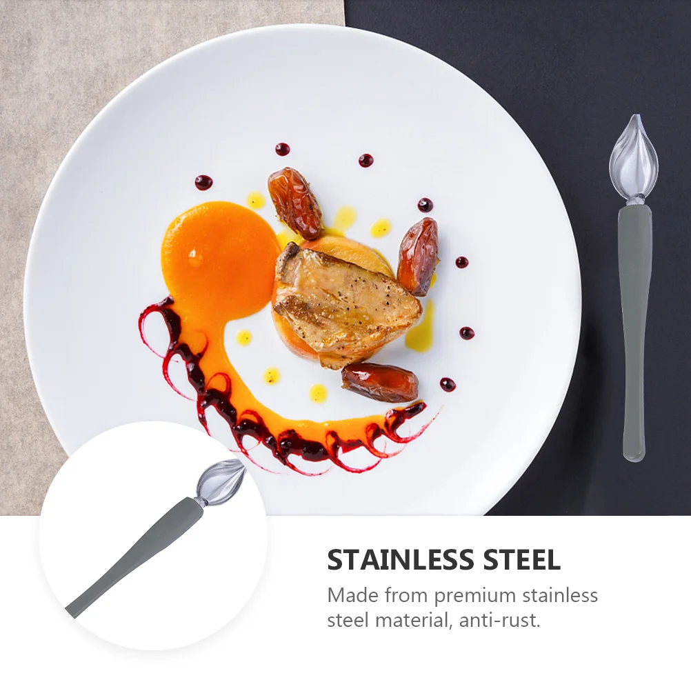 

Stainless Steel Sauce Spoon Culinary Spoon Lightweight for Cake Coffee Sauce Decoration Plate Painting Pencil Kitchen