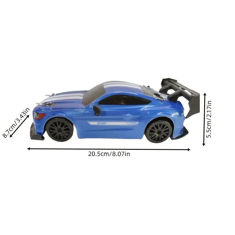 RC Drift Car 4WD 2.4GHz Szybki samochód sportowy z oświetleniem LED, kołami wyścigowymi i driftowymi