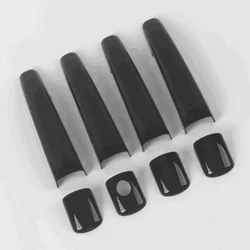 For Peugeot 208 2012-2019 Black Carbon Fiber Chrome Car Door Handle Cover Trim Sticker Styling Auto Accessories
