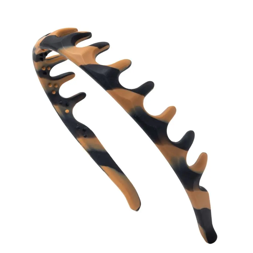 

New Silicone Zig Zag Headband Flexible Anti Slip Head Bands Soft Black Color U Shaped Headband Women Girls