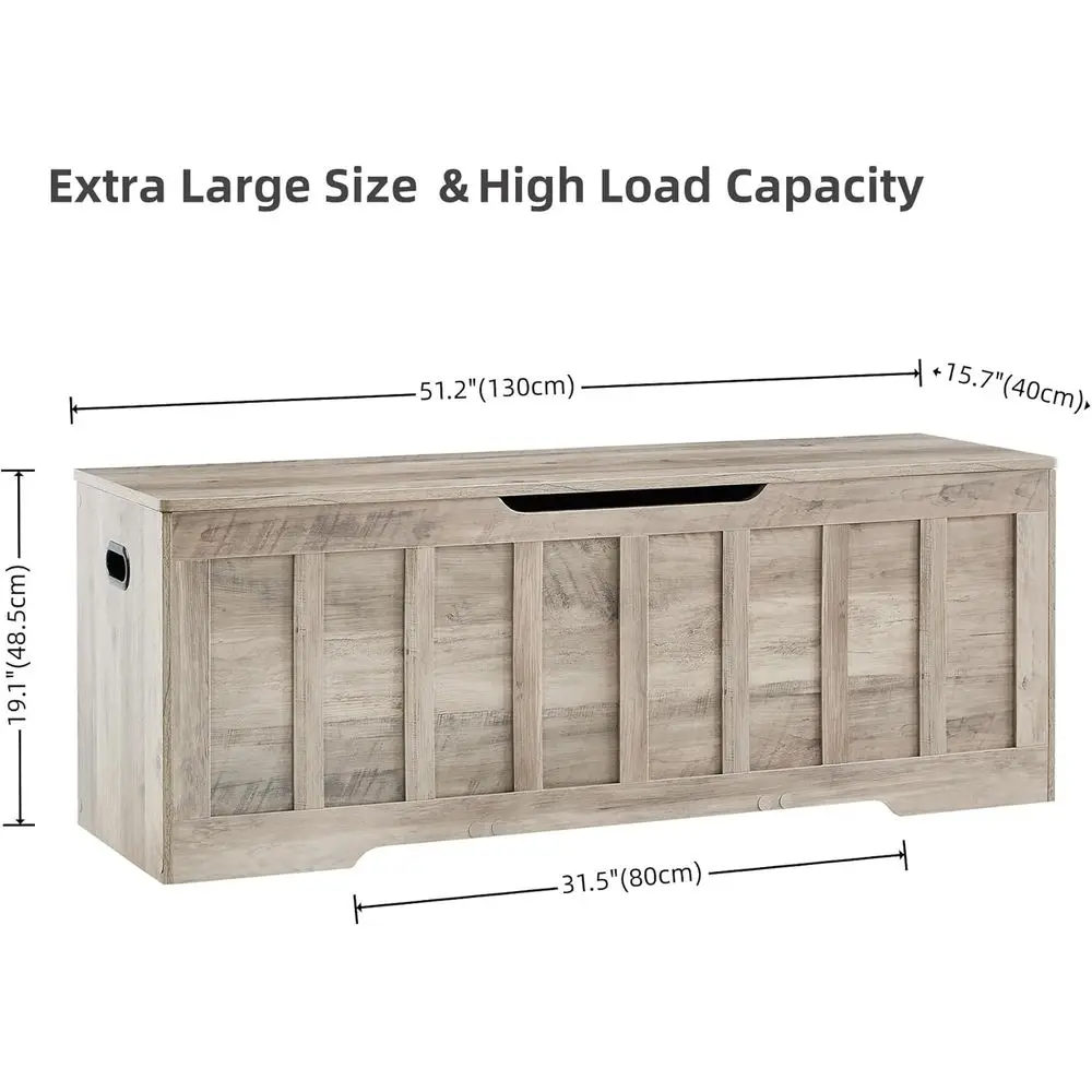 Cómoda de almacenamiento extragrande, banco con bisagras de seguridad, almacenamiento de zapatos, capacidad de 220 lb, fácil montaje, maletero de madera para dormitorio, Livi