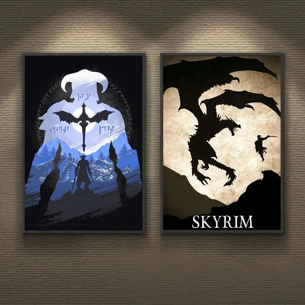 Vediogame T-The Elder S-Scrolls V Skyrim ملصق فني مع مطبوعات غرفة نوم المنزل غرفة المعيشة الديكور هدية #5