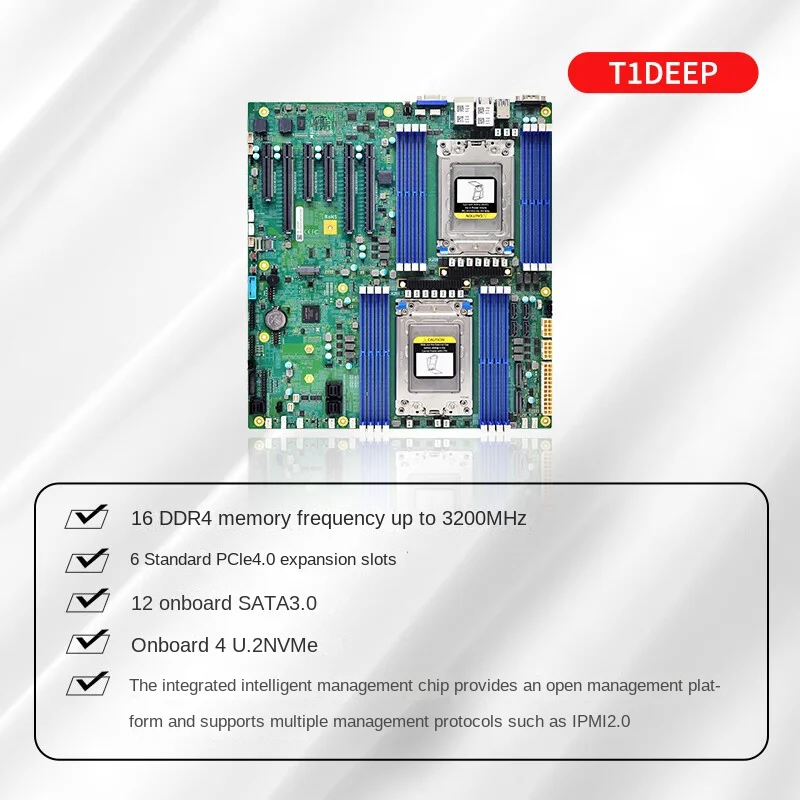 

【2026】TTY T1DEEP Dual Motherboard Server Workstation Supports 7002/7003 CPU EEB and EATX Standards