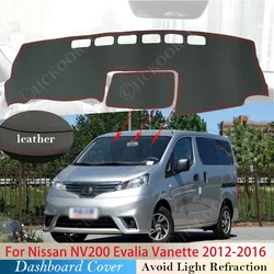 PU Leather For Nissan NV200 Evalia Vanette 2012 - 2016 Dashboard Cover Protective Pad Accessories Dash Sunshade Carpet Anti-UV