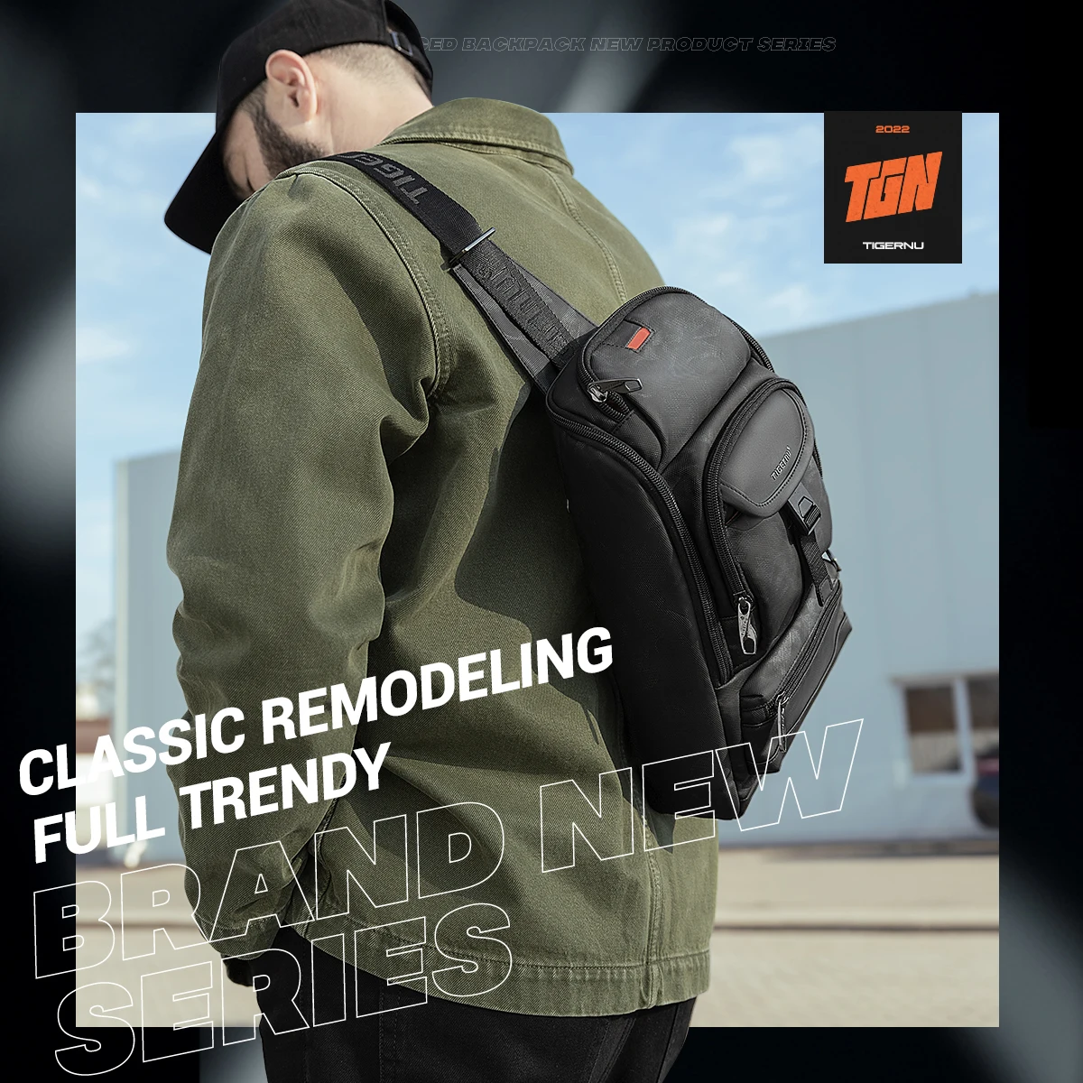 Tigernu 2022 New Fashion Multi-Pocket Chest Bags With Innovative Zipper Design Splashproof Shoulder Bag Large Capacity traveling