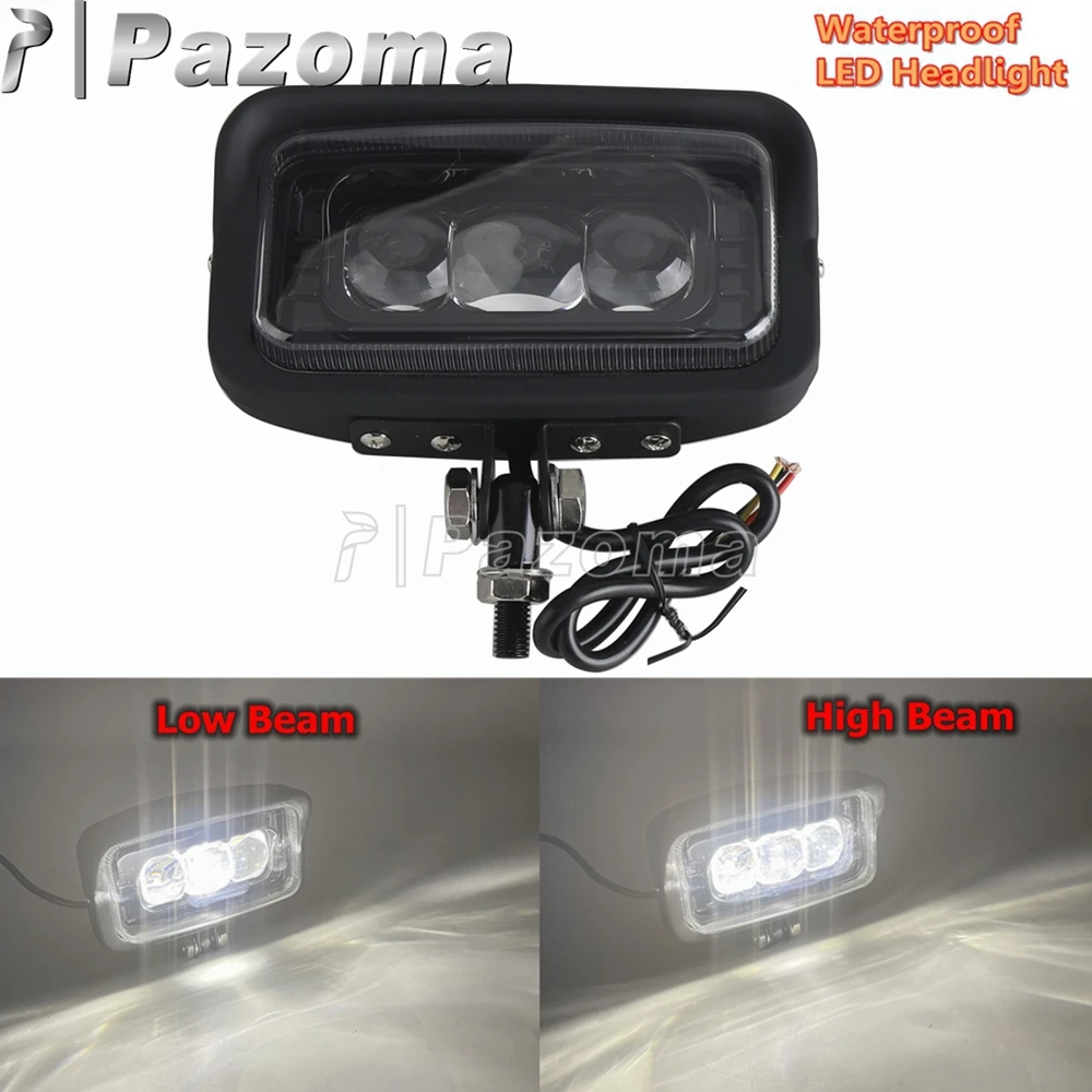 

Motorcycle 3.5"x6.5" Rectangle Headlight LED Vintage Headlamp Unviersal Motorbike ATV Chopper Bobber Cafe Racer Square Light